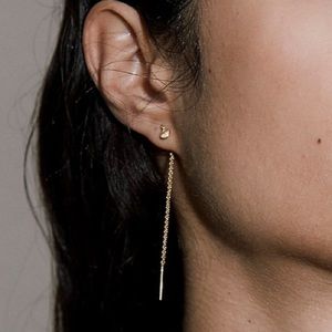 Madewell Circle Charm Threader Earrings